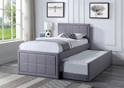 trundle bed upholstered|trundle bed with headboard.